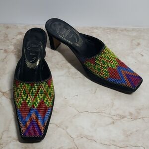 Rene Caovilla Women's Multicolor Heeled Mules Size 35
